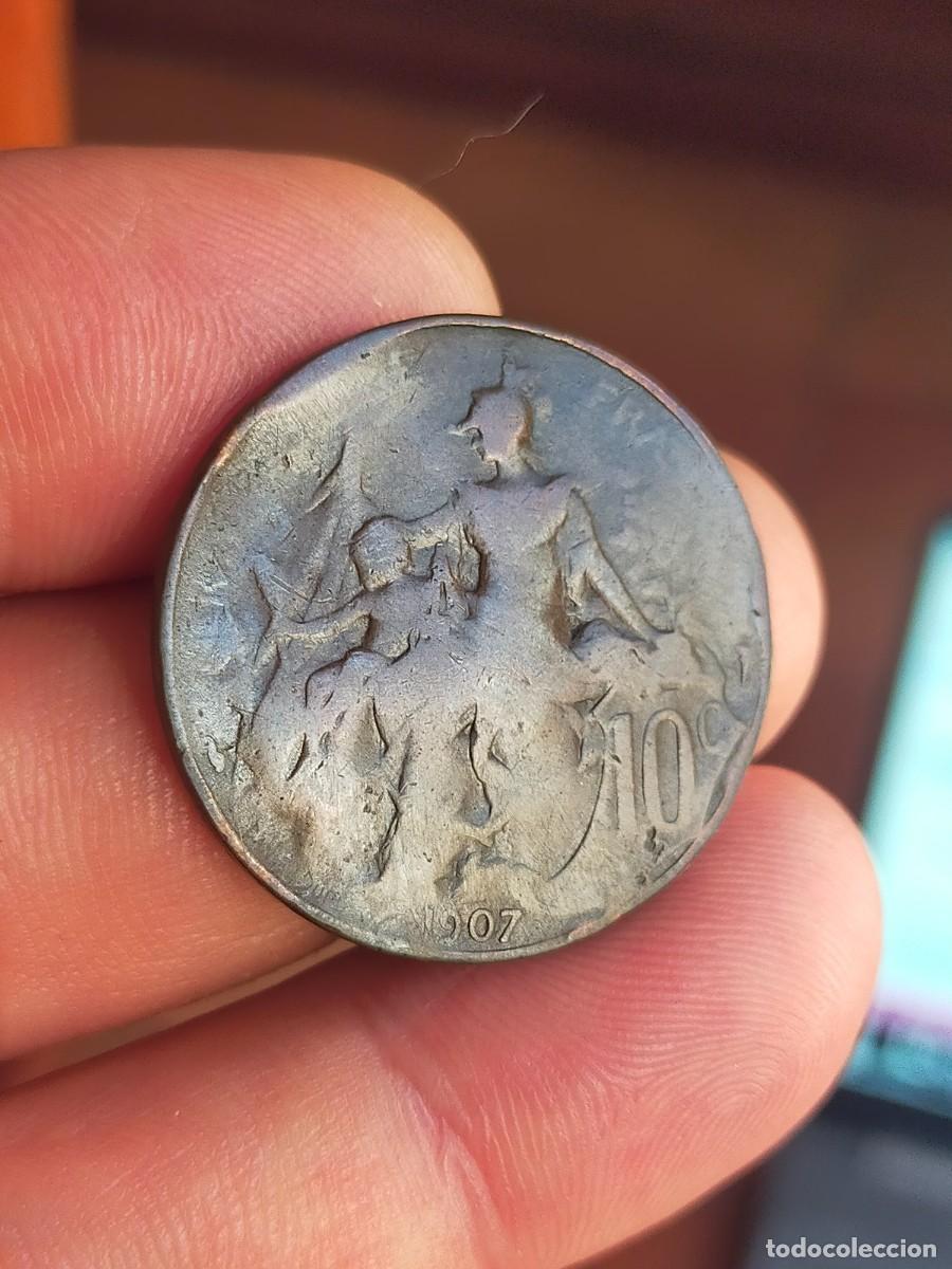 Monedas antiguas de Europa: MONEDA DE 10 DIEZ CENTIMES CENTIMOS FRANCIA 1907 BUENA CONSERVACION