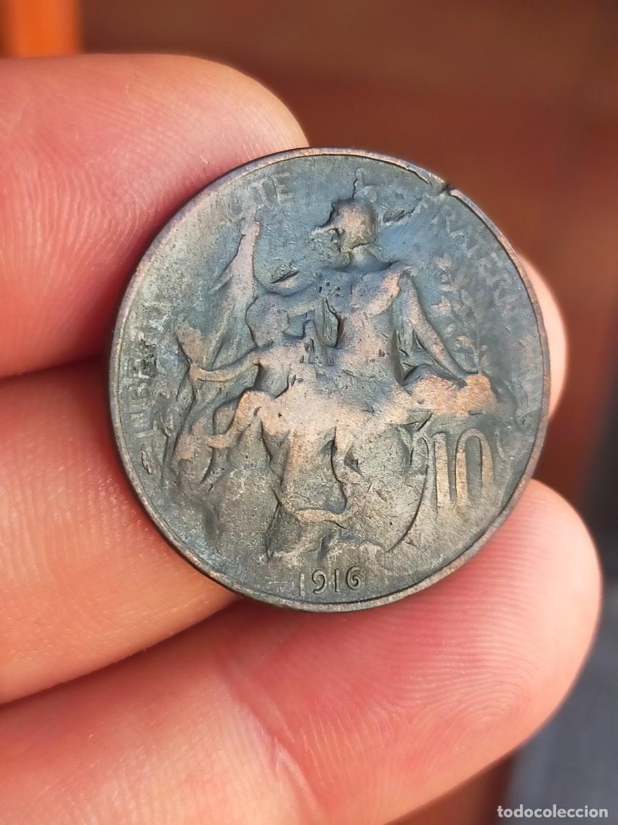 Monedas antiguas de Europa: MONEDA DE 10 DIEZ CENTIMES CENTIMOS FRANCIA 1916 BUENA CONSERVACION