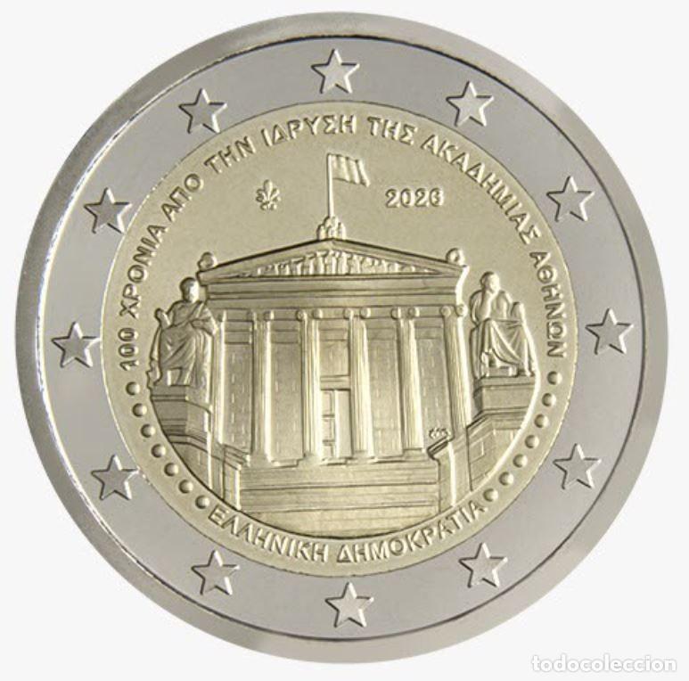Monedas antiguas de Europa: GRECIA 2 euros 2026 - 100 A&ntilde;os de la fundaci&oacute;n de la Academia de Atenas S/C