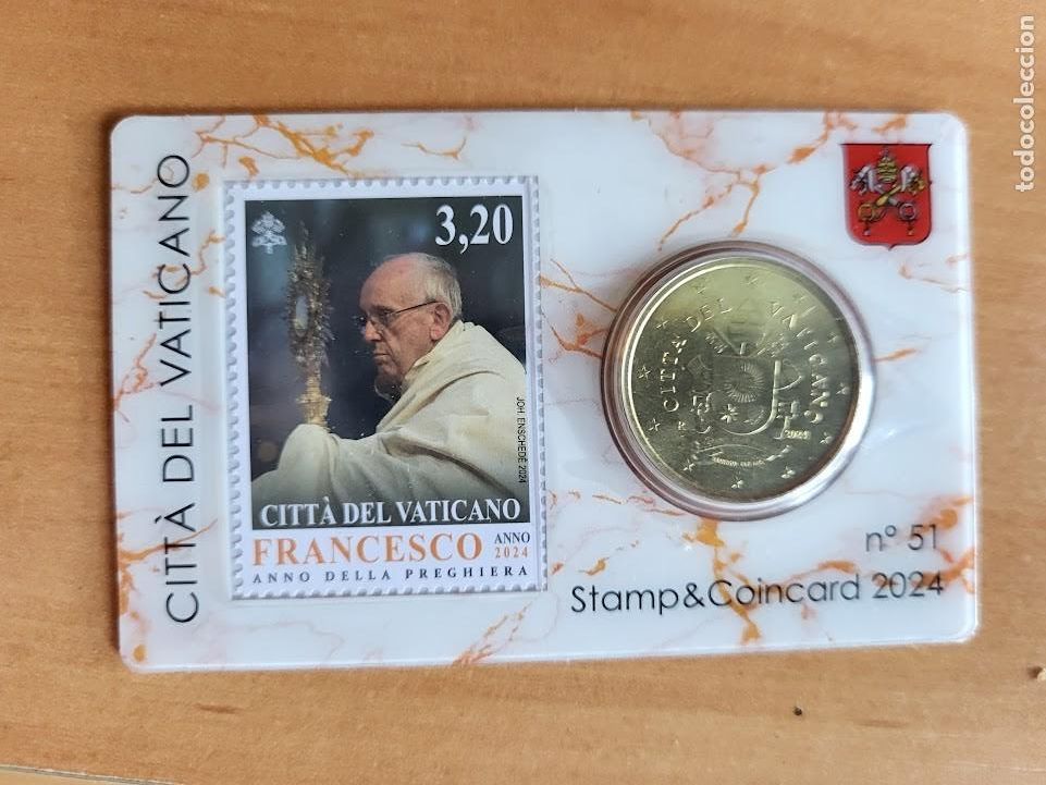 Monedas antiguas de Europa: VATICANO 2024 x Sello + coin card euro - n&ordm; 51