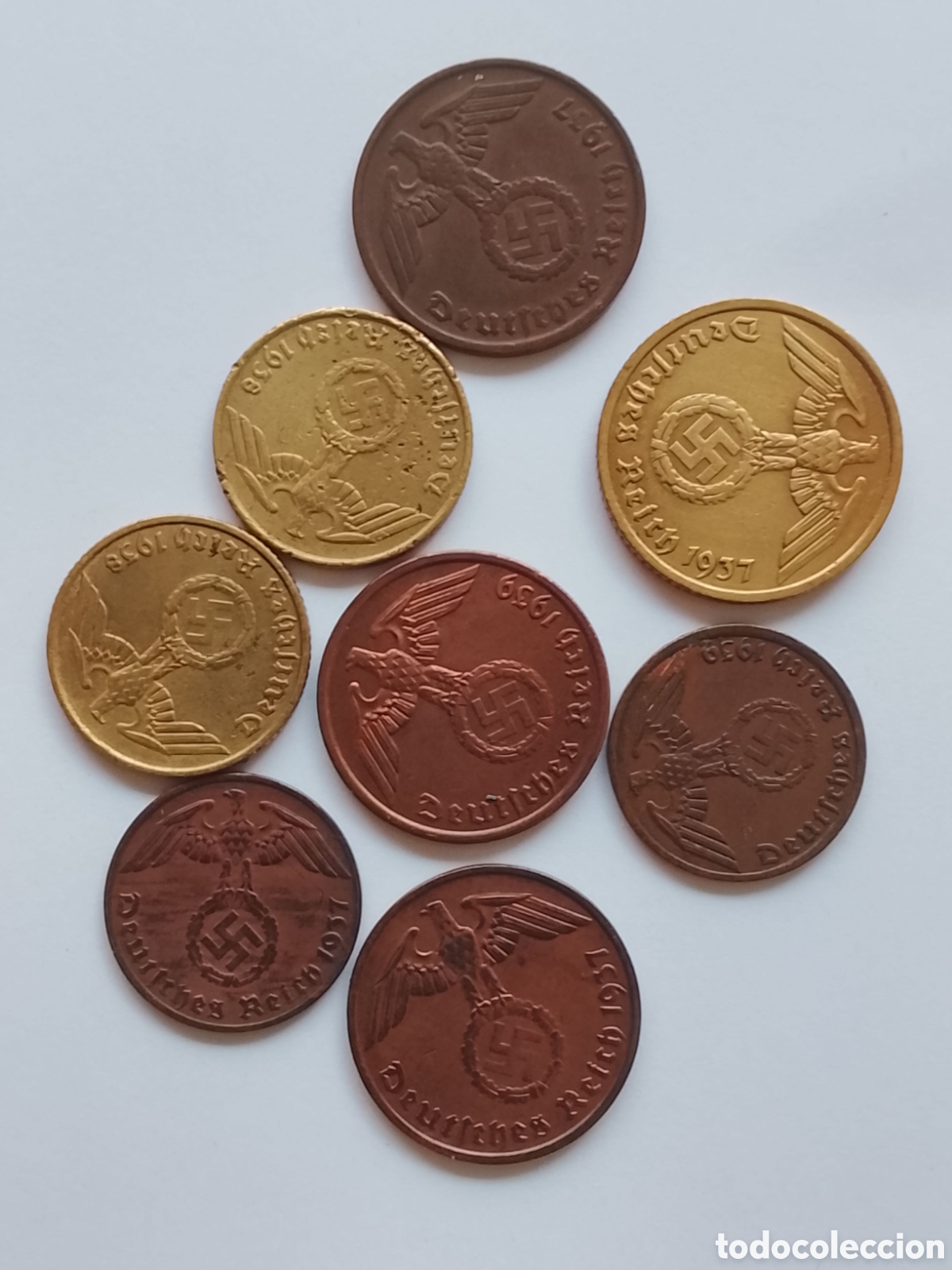 Monedas antiguas de Europa: ALEMANIA NAZI 8 MONEDAS, BUEN ESTADO