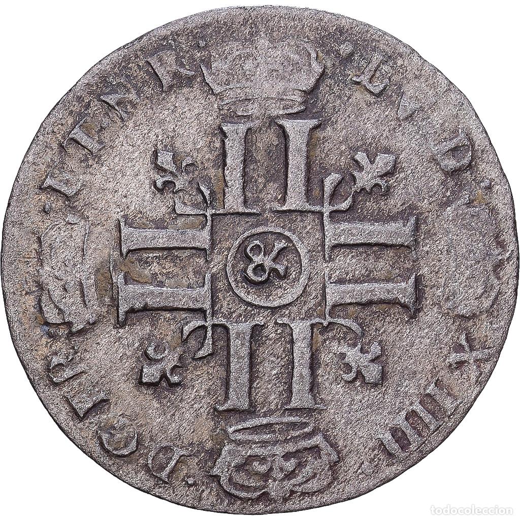 Monedas antiguas de Europa: [#139899] Francia, Louis XIV, Quinzain aux 8 L, 1693, Aix-en-Provence, Vell&oacute;n, BC+