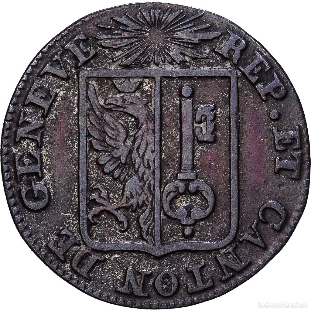 Monedas antiguas de Europa: [#139908] Canton of Geneva, 1 Sol, 1825, Geneva, Plata, MBC, KM:120