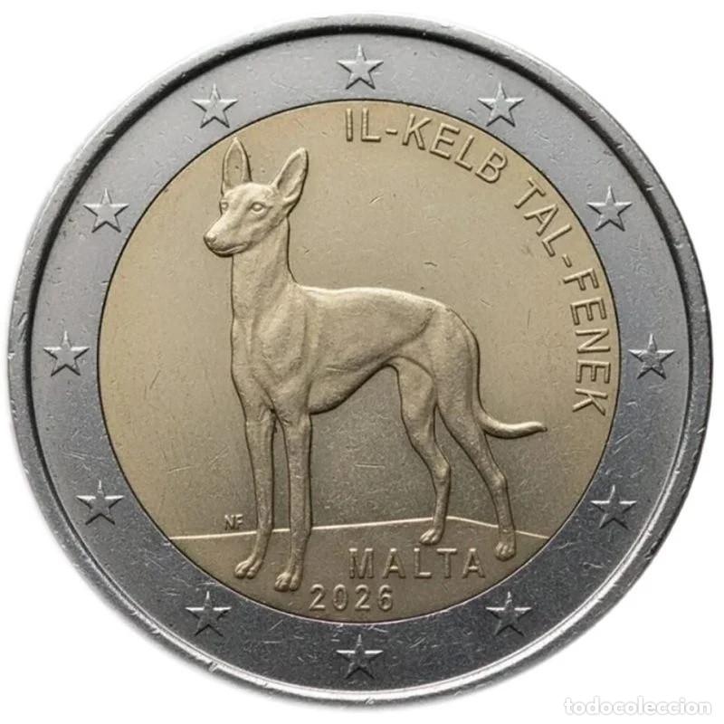 Monedas antiguas de Europa: MALTA 2 euro 2025 EL PERRO FARAON