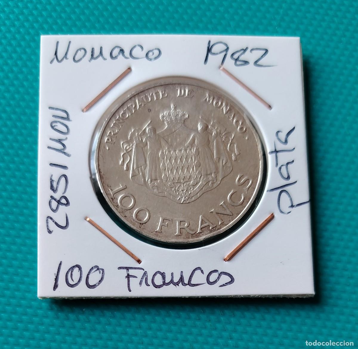 Monedas antiguas de Europa: MONEDA DE MONACO - 100 FRANCOS DE PLATA DEL A&Ntilde;O 1982 - 2851MON