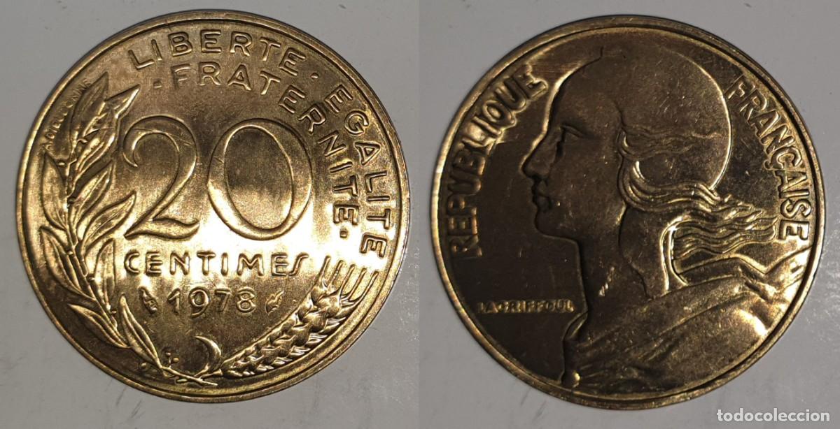 Monedas antiguas de Europa: Moneda 20 C&eacute;ntimos 1978 - Francia - Marianne (Lagriffoul / Dieudonn&eacute;) - KM# 930 - Excelente Estado (