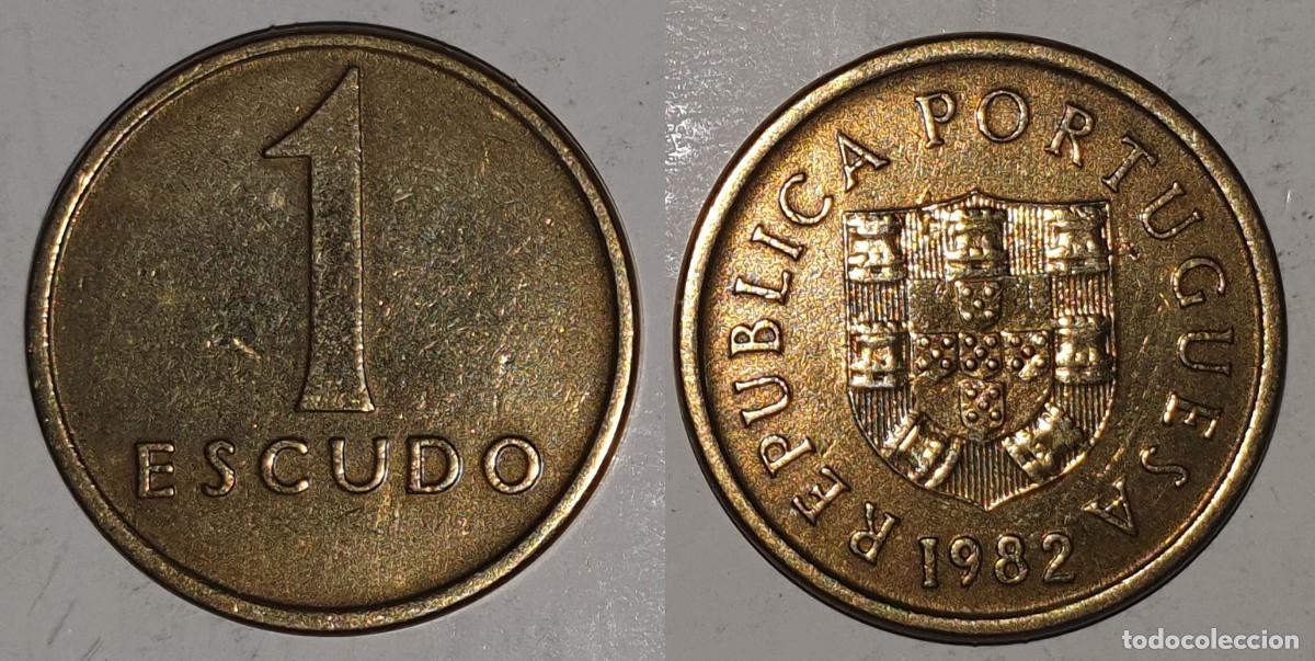 Monedas antiguas de Europa: Moneda 1 Escudo 1982 - Portugal - N&iacute;quel-Lat&oacute;n - KM# 614