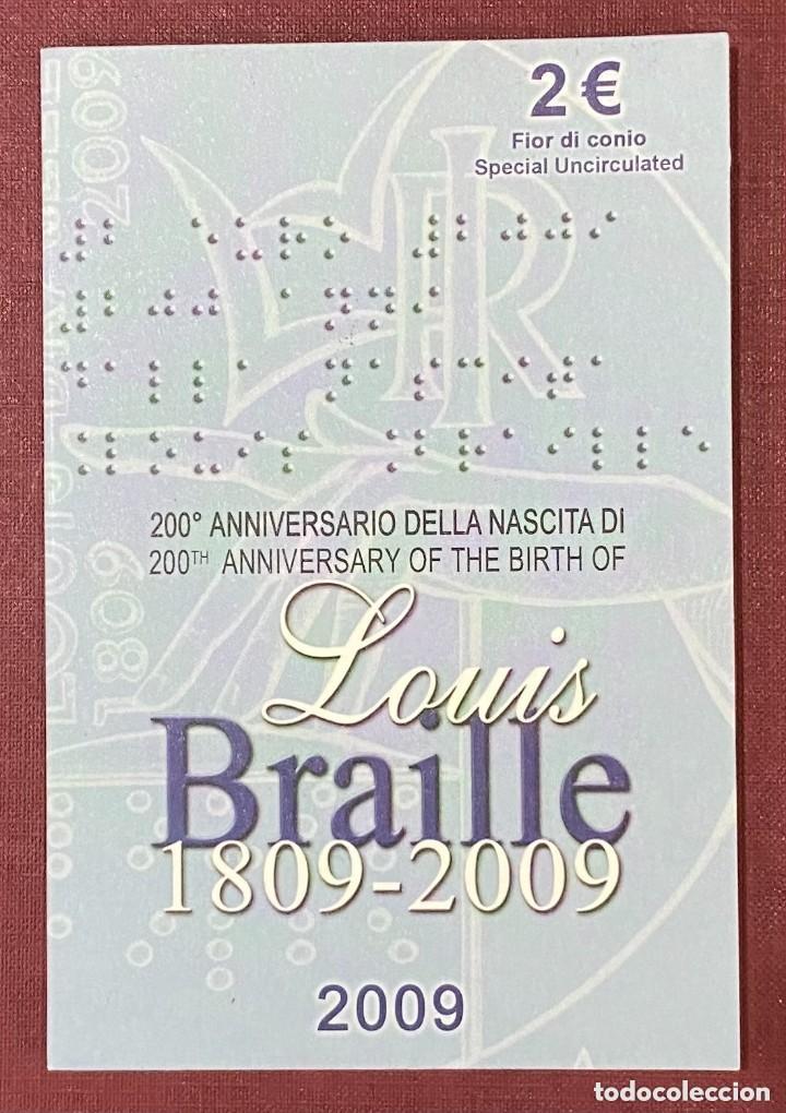 Monedas antiguas de Europa: CREXP031 CARTERA ITALIA MONEDA 2 EUROS LOUIS BRAILLE 2009