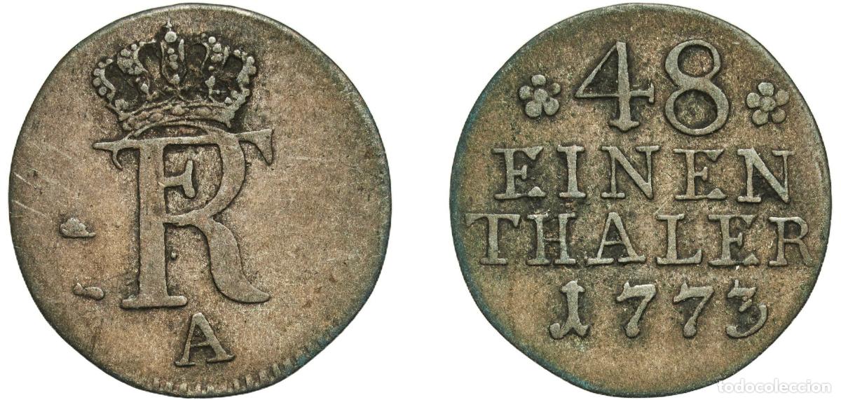 Monedas antiguas de Europa: Germany Kingdom of Prussia Kingdom of Prussia German states 1773 A 1&frasl;48 Thaler - Frederick II Billo