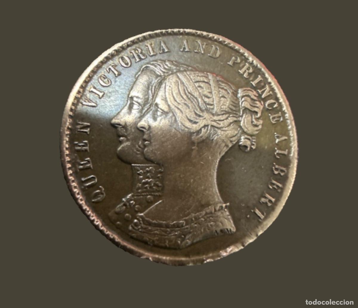Monedas antiguas de Europa: MEDALLA CONMEMORATIVA ROYAL EXCHANGE LONDRES 1844 &ndash; REINA VICTORIA Y PR&Iacute;NCIPE ALBERTO &ndash; PIEZA HIST&Oacute;R