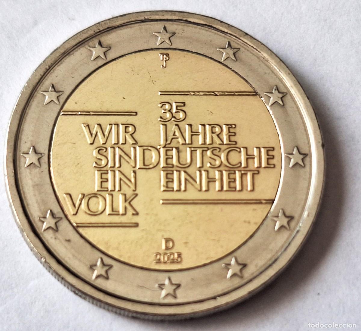 Monedas antiguas de Europa: ALEMANIA - MONEDA CONMEMORATIVA DE 2 EUROS DEL A&Ntilde;O 2025 - CECA &rdquo; J &rdquo;- 35 ANIV. REUNIFICACION - MBC