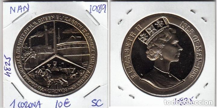 Monedas antiguas de Europa: E4825 MONEDA ISLA DE MAN 1 CORONA 1989