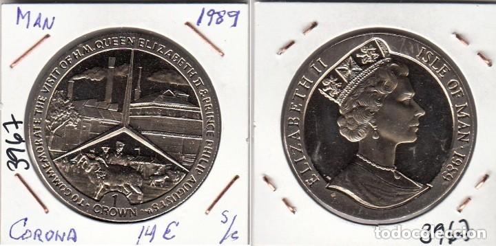 Monedas antiguas de Europa: E3967 MONEDA ISLA DE MAN 1 CORONA 1989