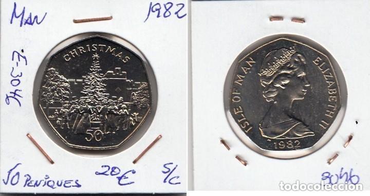 Monedas antiguas de Europa: E3046 MONEDA ISLA DE MAN 50 PENIQUES 1982