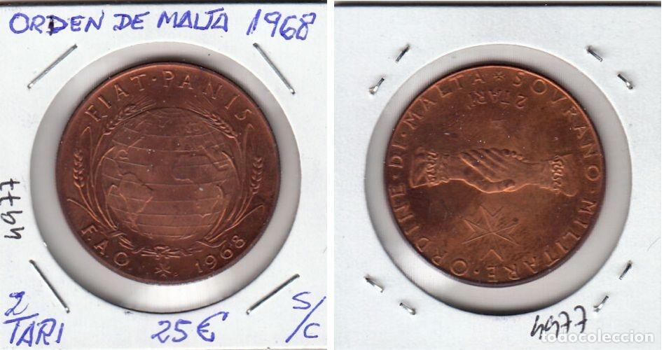Monedas antiguas de Europa: E4977 MONEDA ORDEN DE MALTA 2 TARI 1968