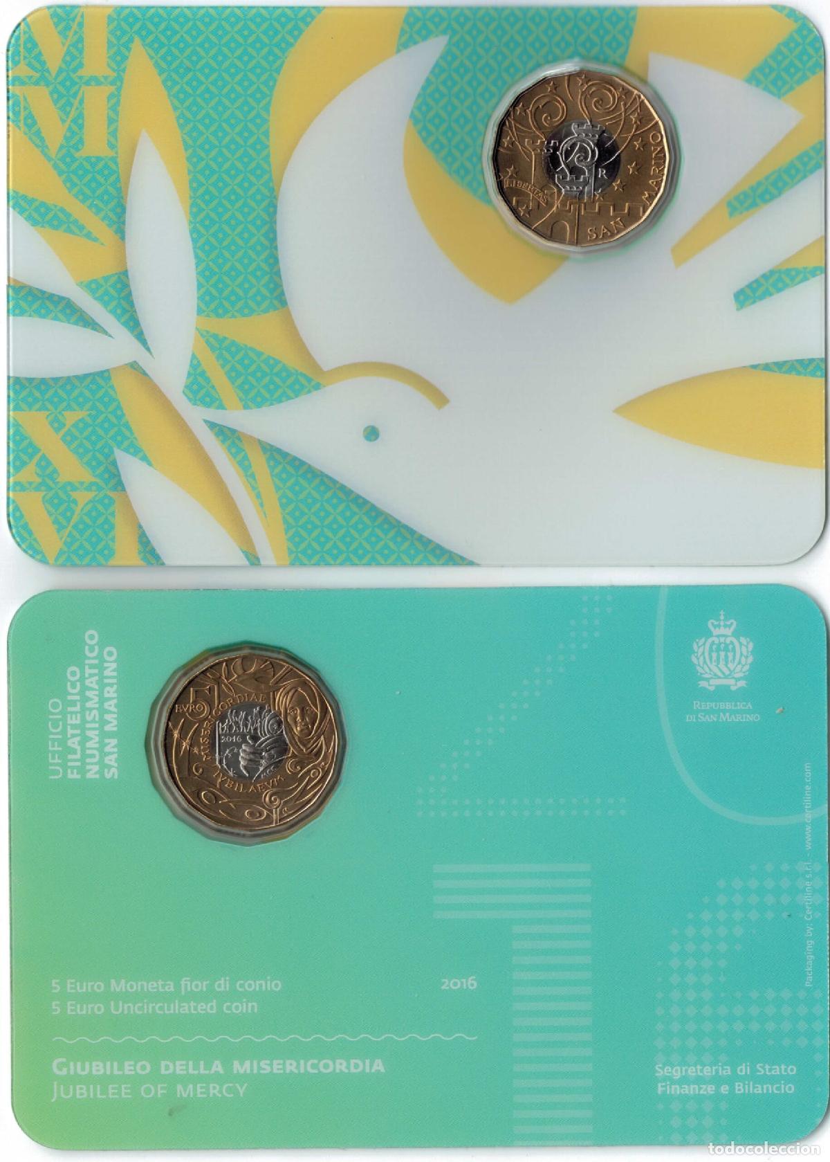 Monedas antiguas de Europa: HEXP0094 CARTERA SAN MARINO 5 EUROS 2016 JUBILIO DE LA MISERICORDIA
