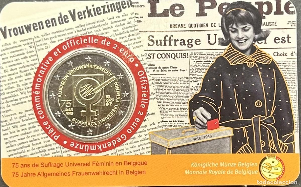 Monedas antiguas de Europa: HEUR0526 MONEDA BELGICA 2 EUROS 2023 (Sufragio universal femenino) COIN CARD