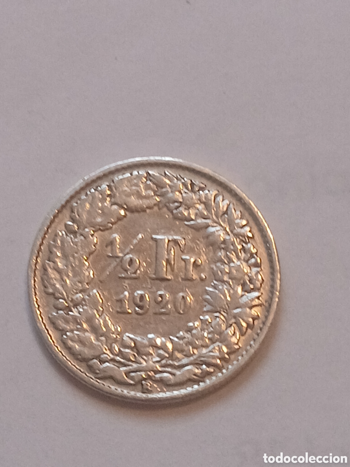 Monedas antiguas de Europa: 1/2 Franco Suiza 1920 Plata 835 Moneda Helvetia Confederaci&oacute;n Suiza &frac12; Franc