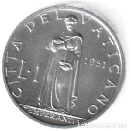 Monedas antiguas de Europa: Vaticano 1 lira 1951 KM# 49
