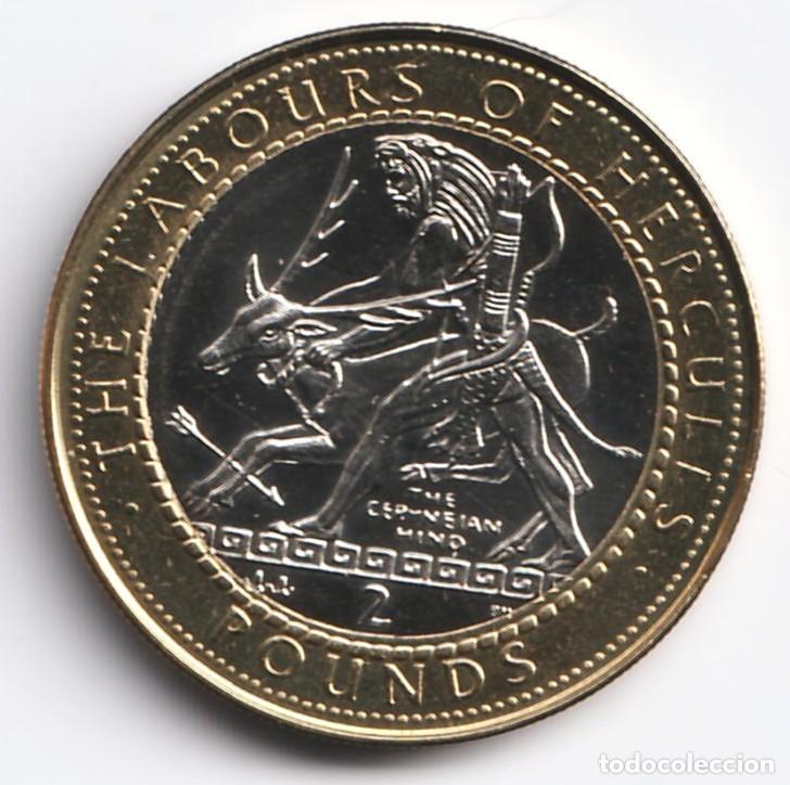 Monedas antiguas de Europa: Gibraltar 2 libras 1998 Bimet&aacute;lica, Labores de Hercules, KM# 757