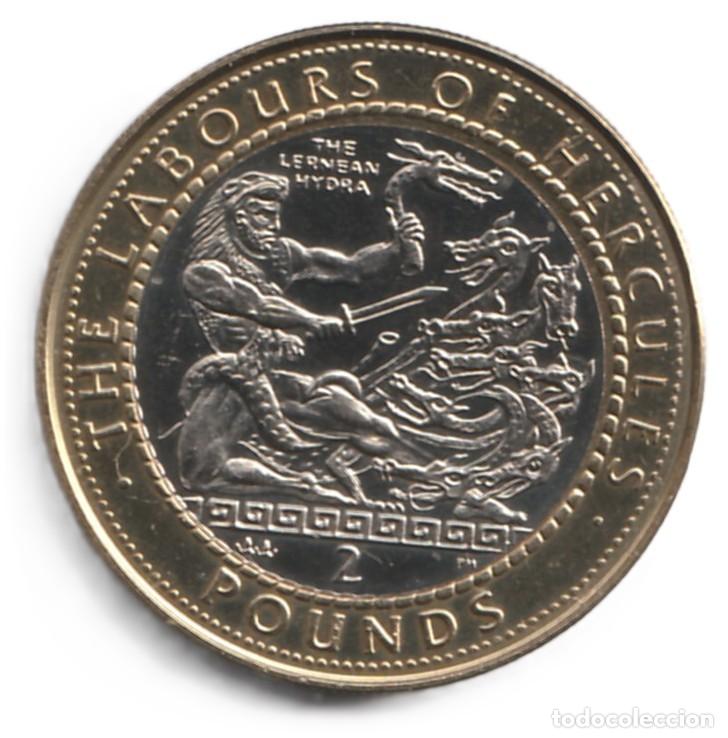 Monedas antiguas de Europa: Gibraltar 2 libras 1998 Bimet&aacute;lica, Labores de Hercules, KM# 756