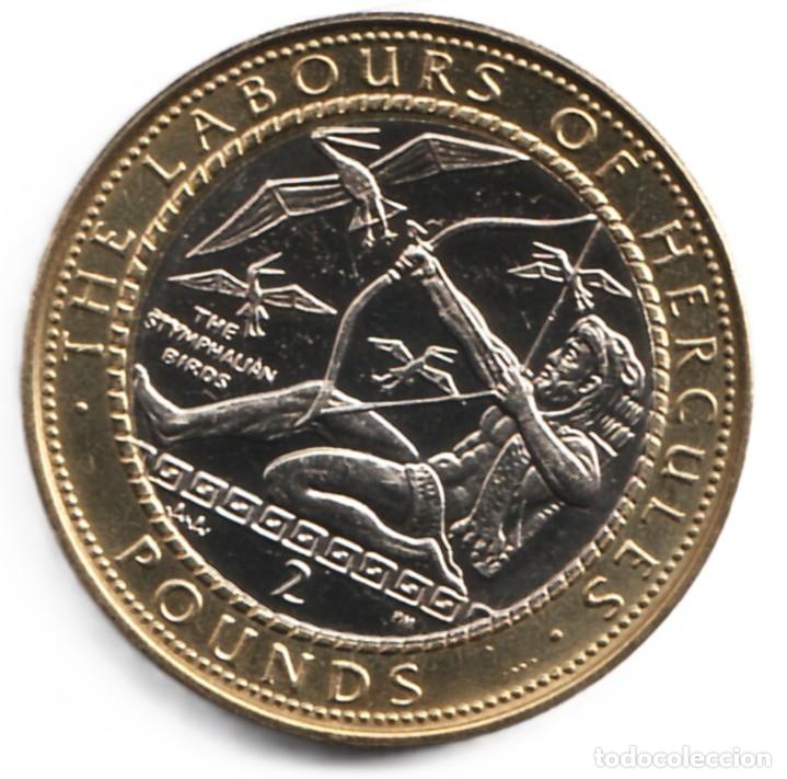 Monedas antiguas de Europa: Gibraltar 2 libras 1999 Bimet&aacute;lica, Labores de Hercules, KM# 761
