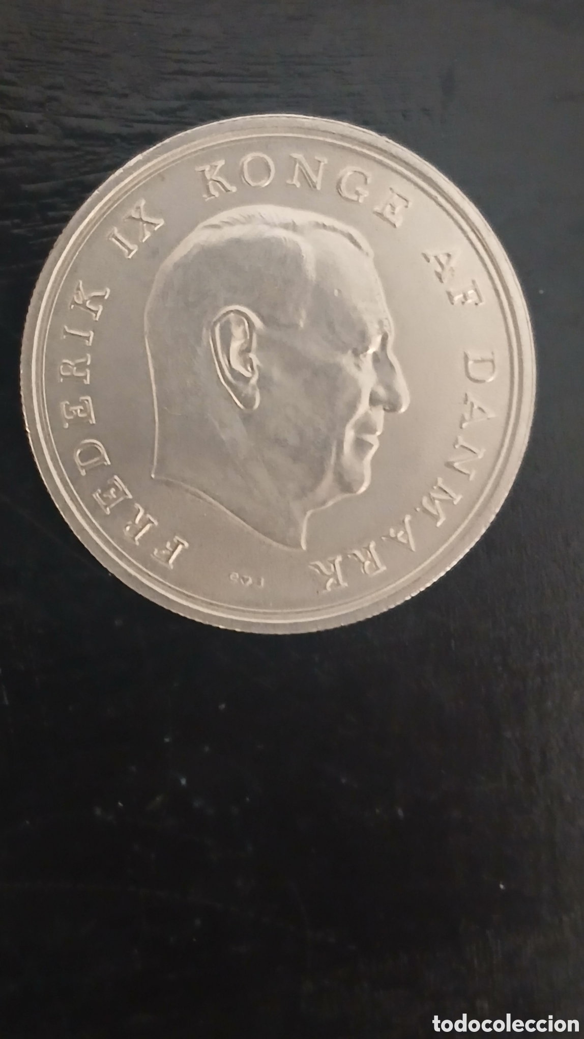 Monedas antiguas de Europa: 10 Kroner Dinamarca 1967.Princesa Margarita.plata