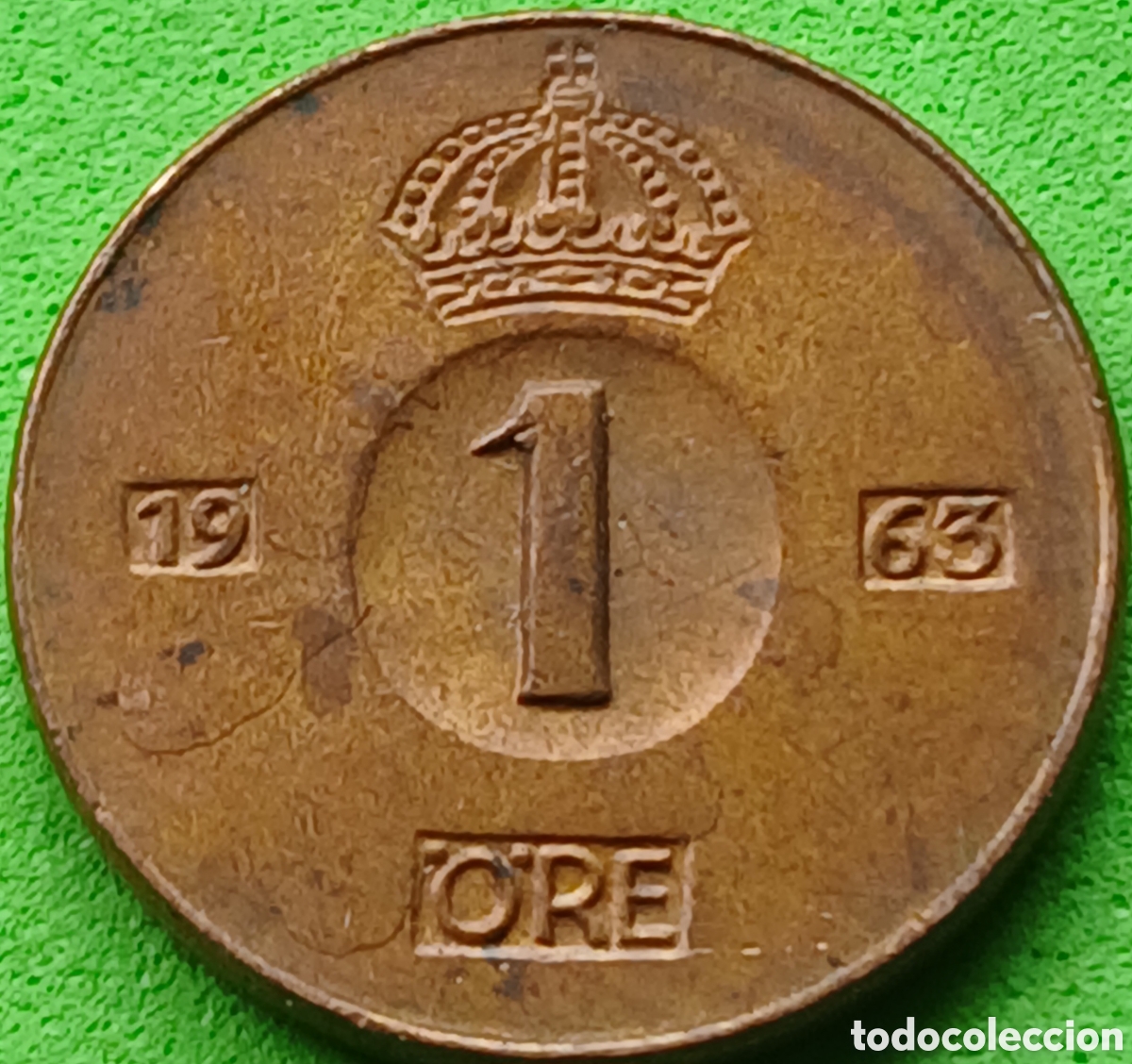 Monedas antiguas de Europa: Suecia 1 ore 1963 km#820