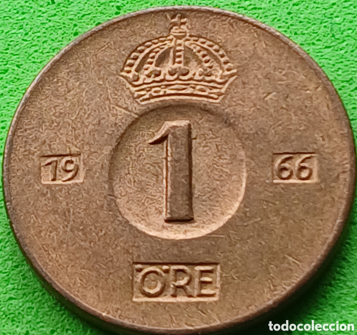 Monedas antiguas de Europa: Suecia 1 ore 1966 km#820
