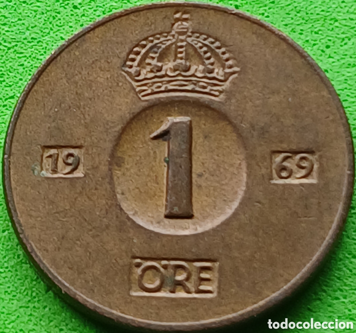 Monedas antiguas de Europa: Suecia 1 ore 1969 km#820