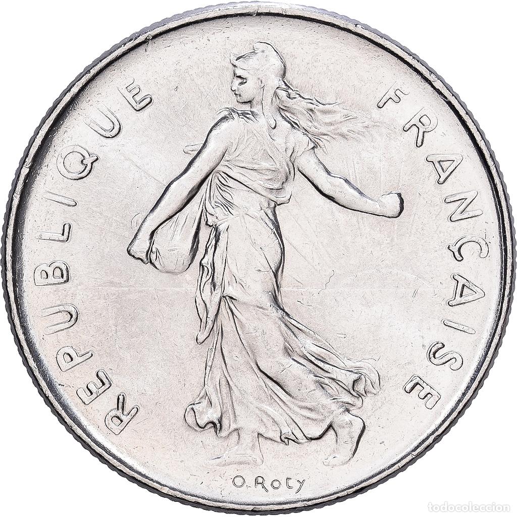 Monedas antiguas de Europa: [#1224996] Francia, 5 Francs, Semeuse, 1990, Paris, N&iacute;quel recubierto de cobre - n&iacute;quel
