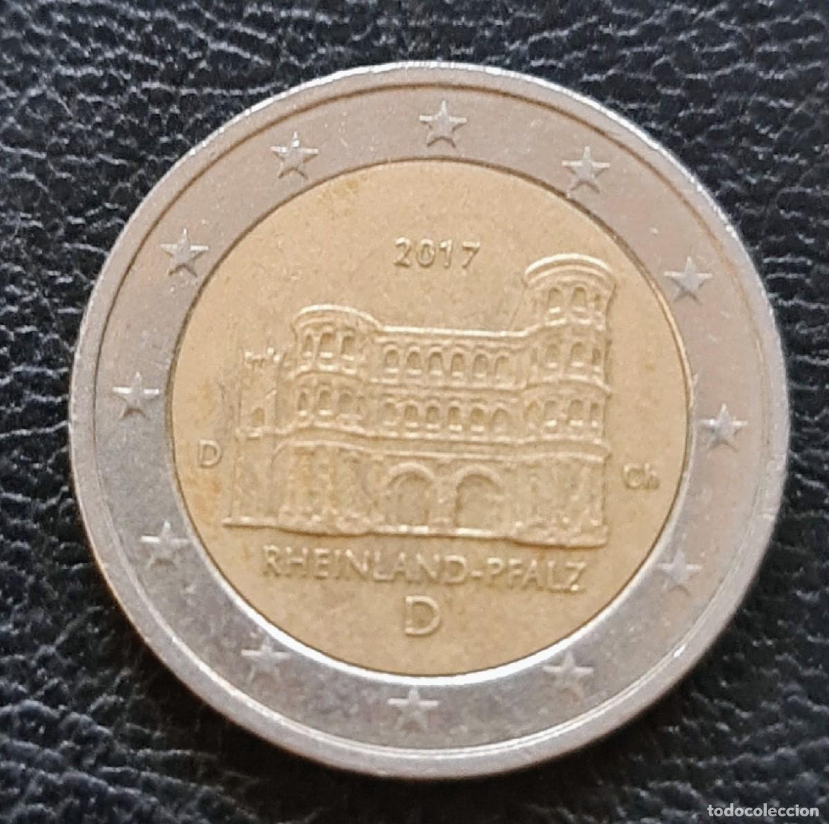 Monedas antiguas de Europa: Alemania 2017 2 euros ceca D moneda conmemorativa Renania Porta Nigra