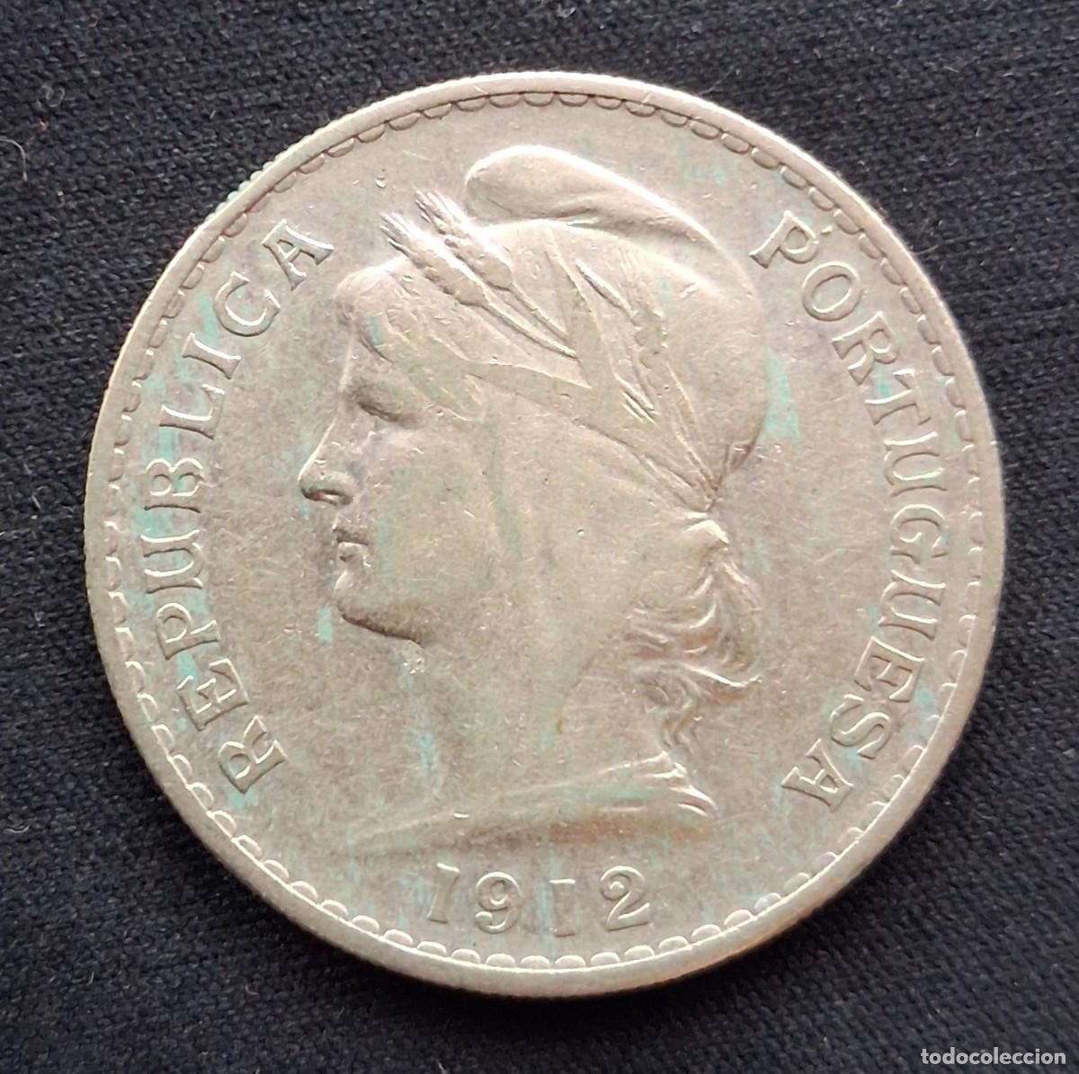 Monedas antiguas de Europa: Moneda de plata Portuguesa de 50 Centavos de escudo (Portugal) 1912 (Estilo medio duro, 5 pesetas)