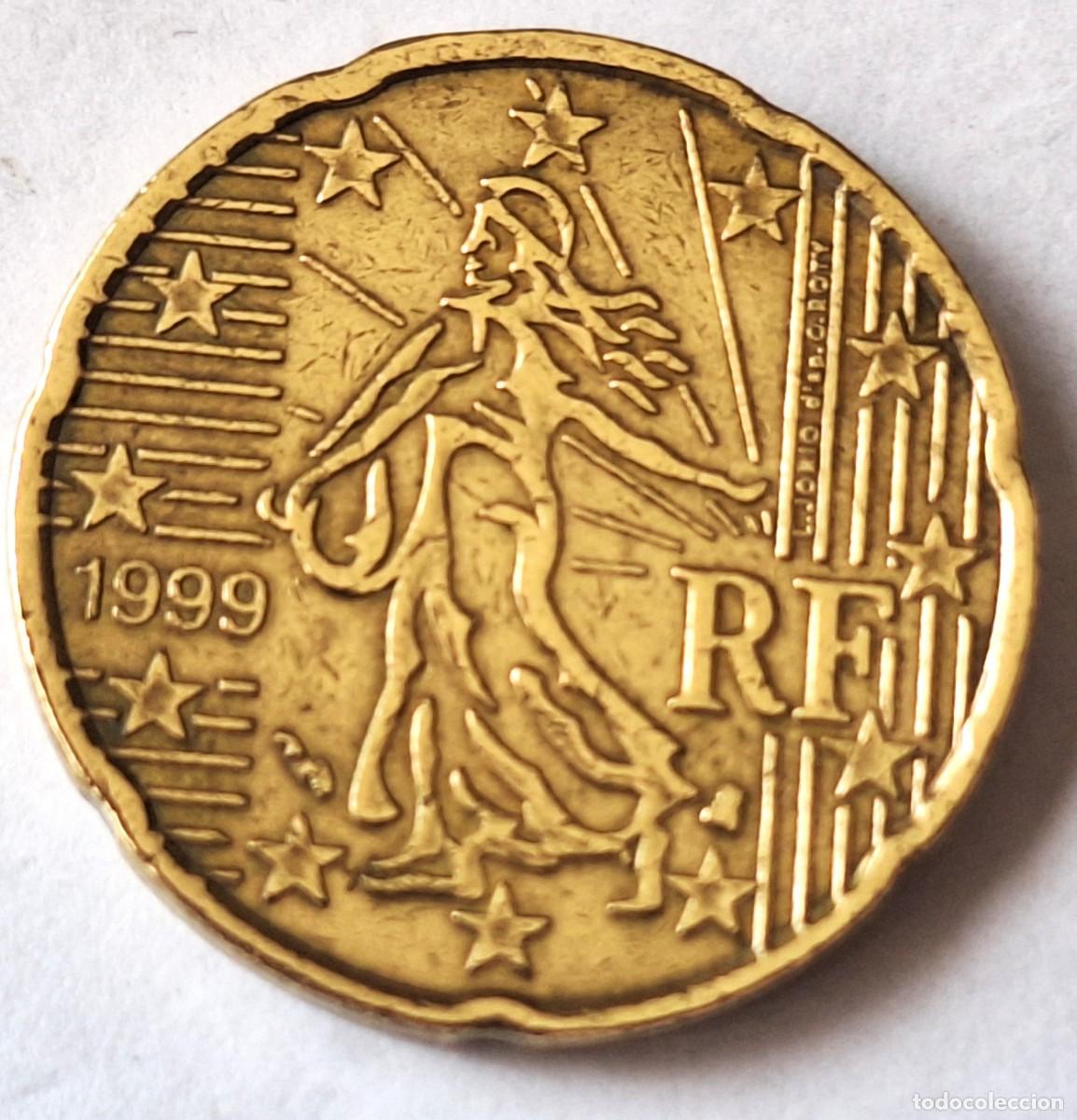 Monedas antiguas de Europa: FRANCIA - MONEDA DE 20 CENTIMOS DE EURO DEL A&Ntilde;O 1999 - BIEN CONSERVADA