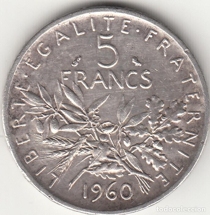 Monedas antiguas de Europa: FRANCIA: 5 FRANCS 1960 / PLATA