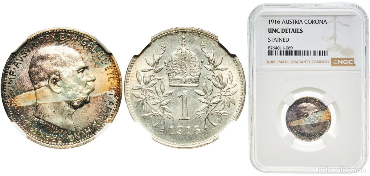 Monedas antiguas de Europa: Austria Austro-Hungarian Empire 1916 1 Corona - Franz Joseph I Silver (.835) (12415404) 5g NGC UNC