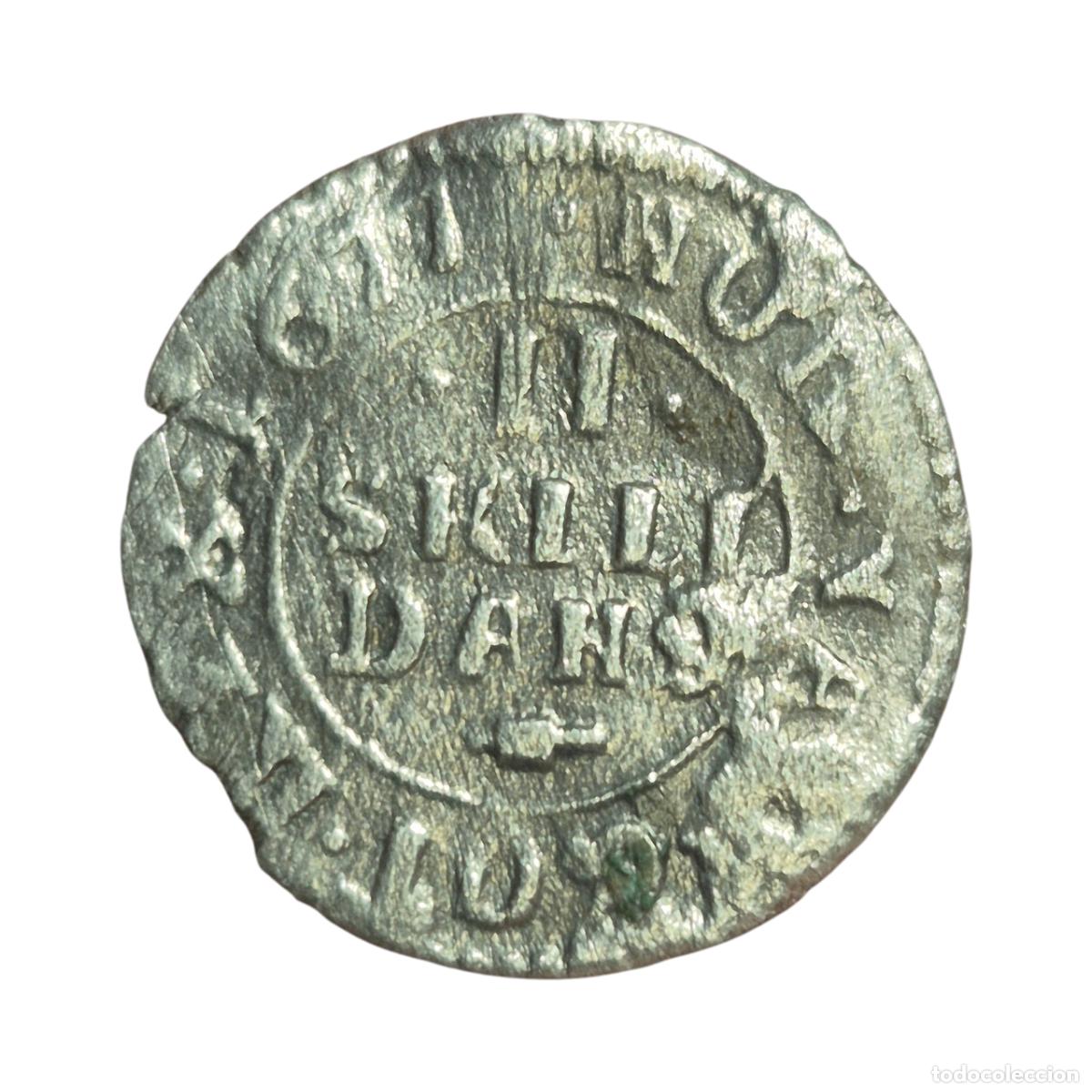 Monedas antiguas de Europa: NT/ DINAMARCA EXCELENTE 2 SKILLING 1677 (M1479)