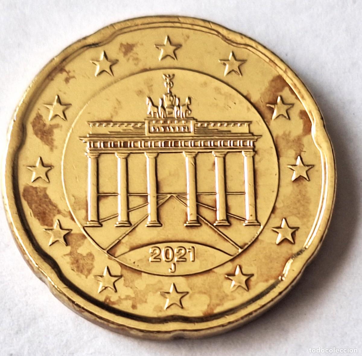 Monedas antiguas de Europa: ALEMANIA - MONEDA DE 20 CENTIMOS DE EURO DEL A&Ntilde;O 2021 - CECA &rdquo; J &rdquo; - BIEN CONSERVADA
