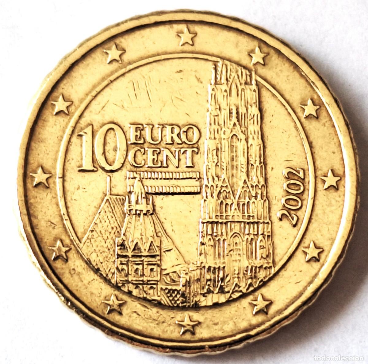 Monedas antiguas de Europa: AUSTRIA- MONEDA DE 10 CENTIMOS DE EURO DEL A&Ntilde;O 2002 - BIEN CONSERVADA