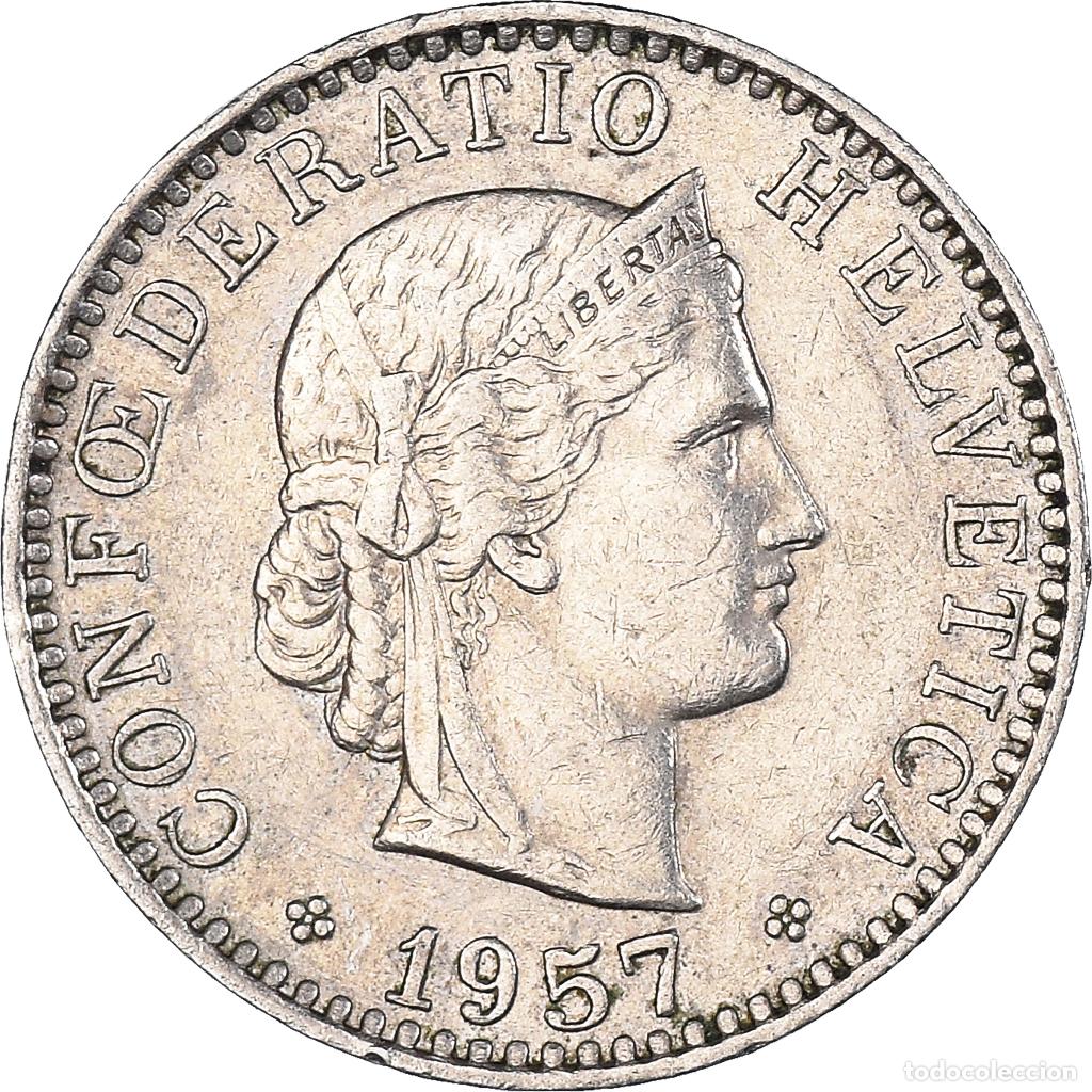 Monedas antiguas de Europa: [#1088401] Moneda, Suiza, 20 Rappen, 1957