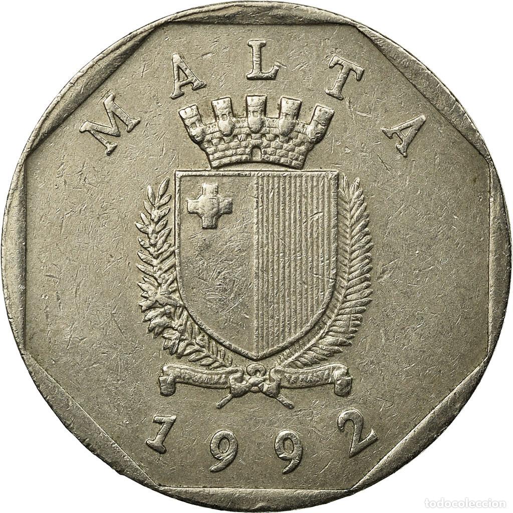 Monedas antiguas de Europa: [#672121] Moneda, Malta, 50 Cents, 1992, British Royal Mint, MBC, Cobre - n&iacute;quel, KM:98
