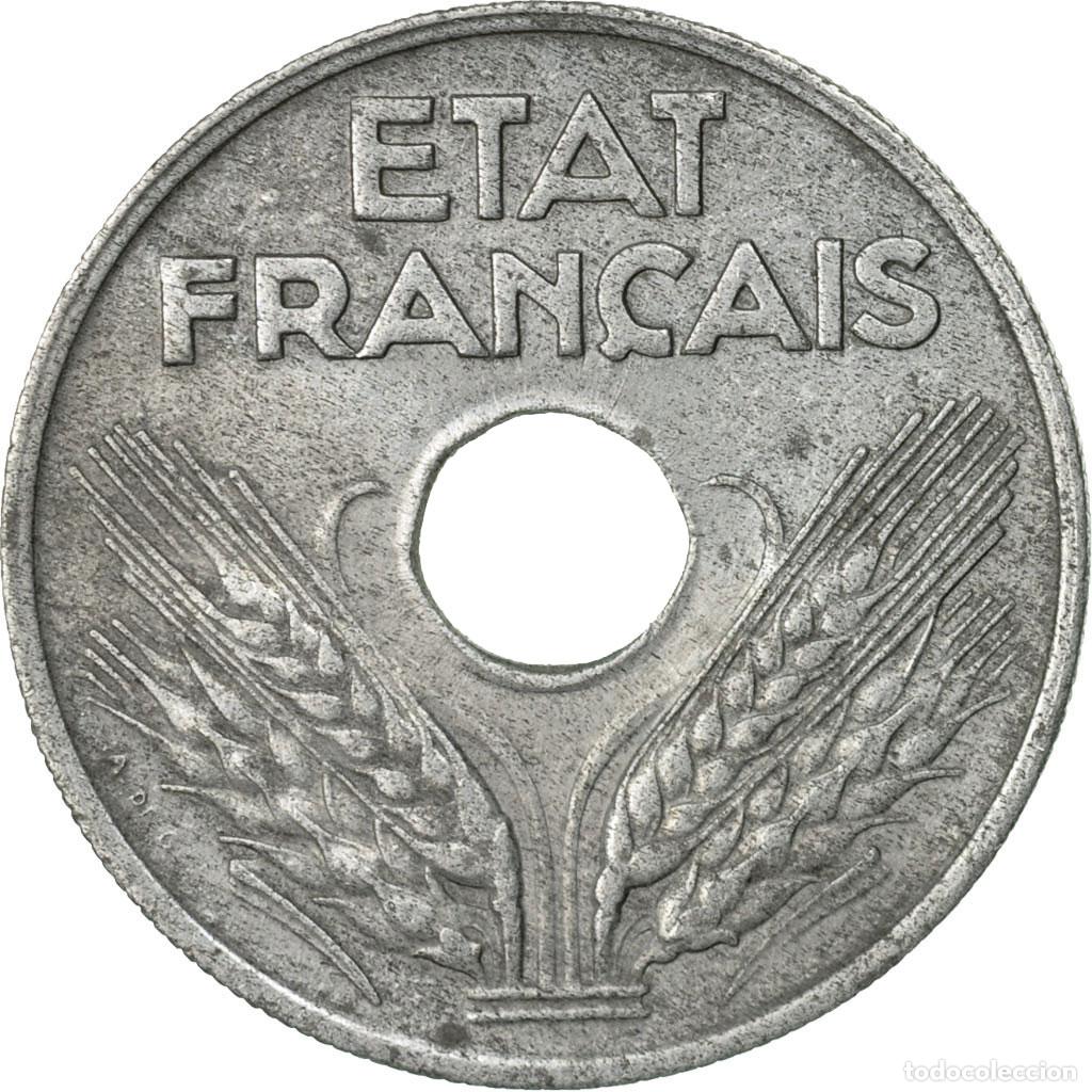 Monedas antiguas de Europa: [#549977] Moneda, Francia, &Eacute;tat fran&ccedil;ais, 20 Centimes, 1942, Paris, MBC, Cinc, KM:900.1