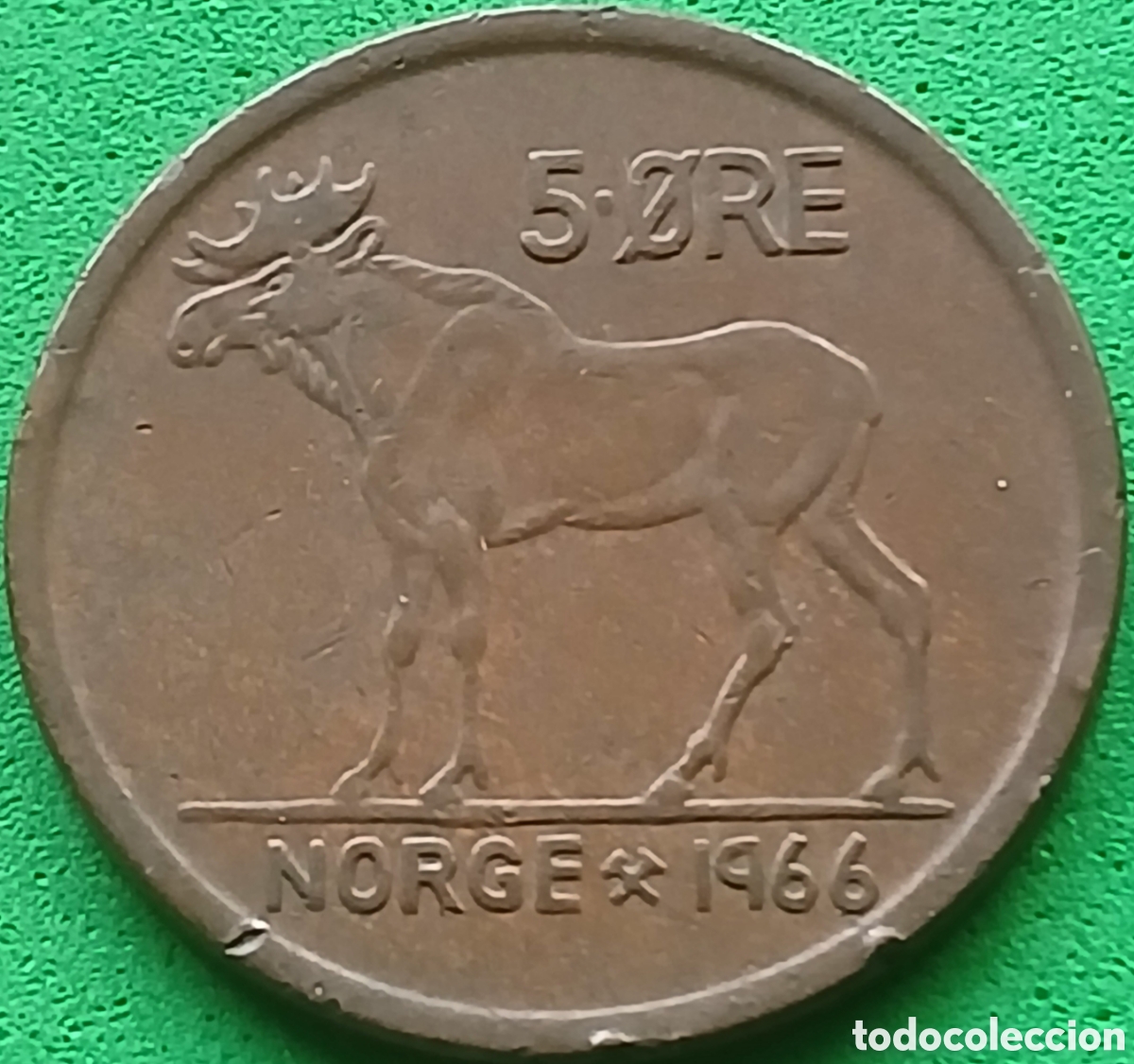 Monedas antiguas de Europa: Noruega 5 ore 1966 km#405