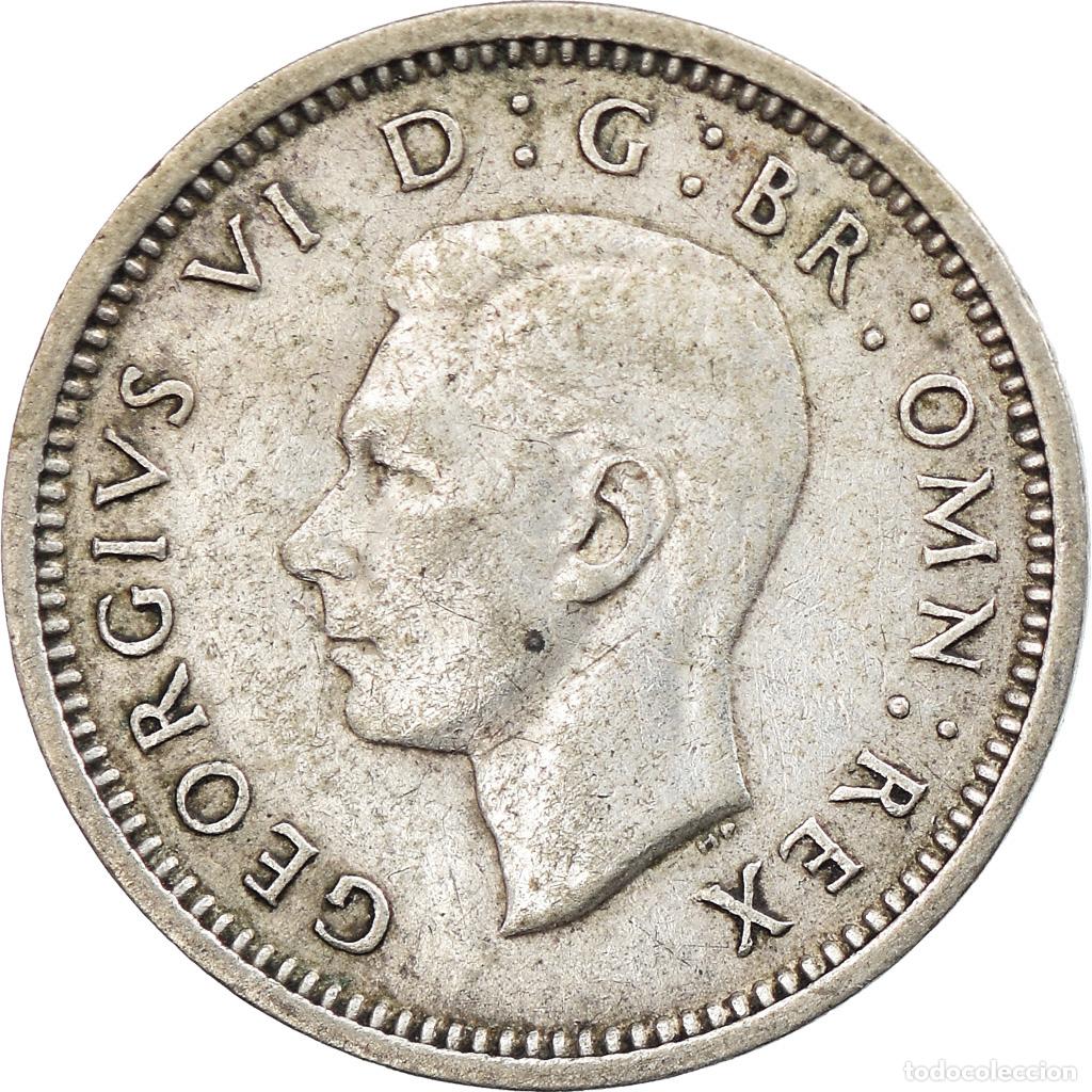 Monedas antiguas de Europa: [#812107] Moneda, Gran Breta&ntilde;a, George VI, 3 Pence, 1938, MBC, Plata, KM:848
