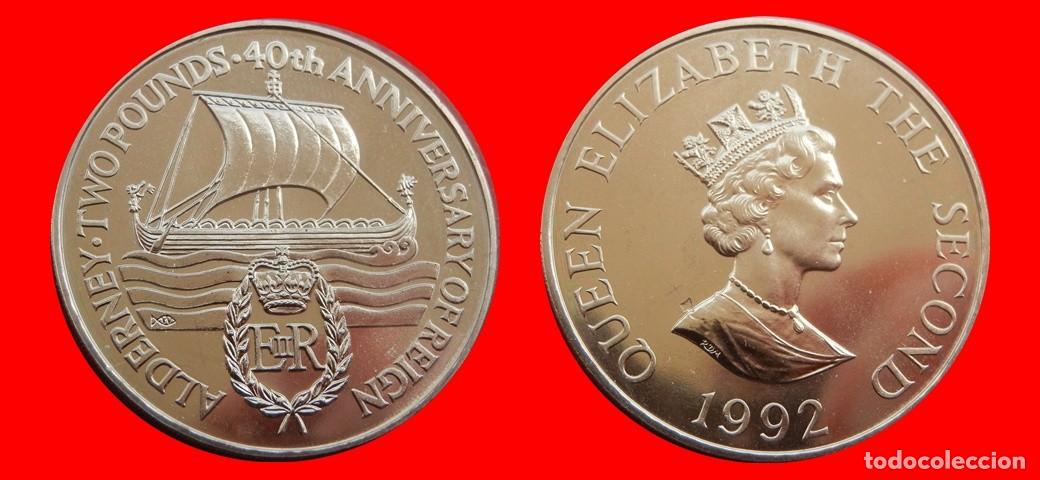 Monedas antiguas de Europa: 2 LIBRAS POUNDS 1992 SIN CIRCULAR ALDERNEY-9080SC