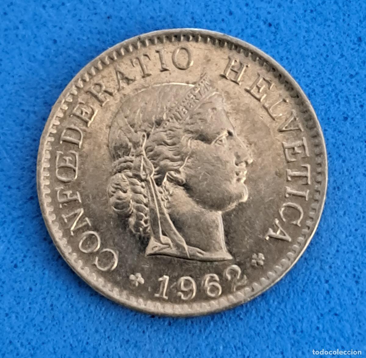 Monedas antiguas de Europa: FEDERACI&Oacute;N HELV&Eacute;TICA - A&Ntilde;O 1962 - 5 rappen ( c&eacute;ntimos ) - COBRE-NIQUEL