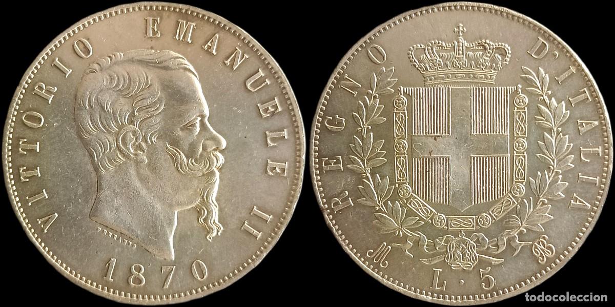 Monedas antiguas de Europa: ITALY COIN VITTORIO EMANUELE II KM#6a.1 2 LIRE 1863 N BN ORIGINAL SILVER