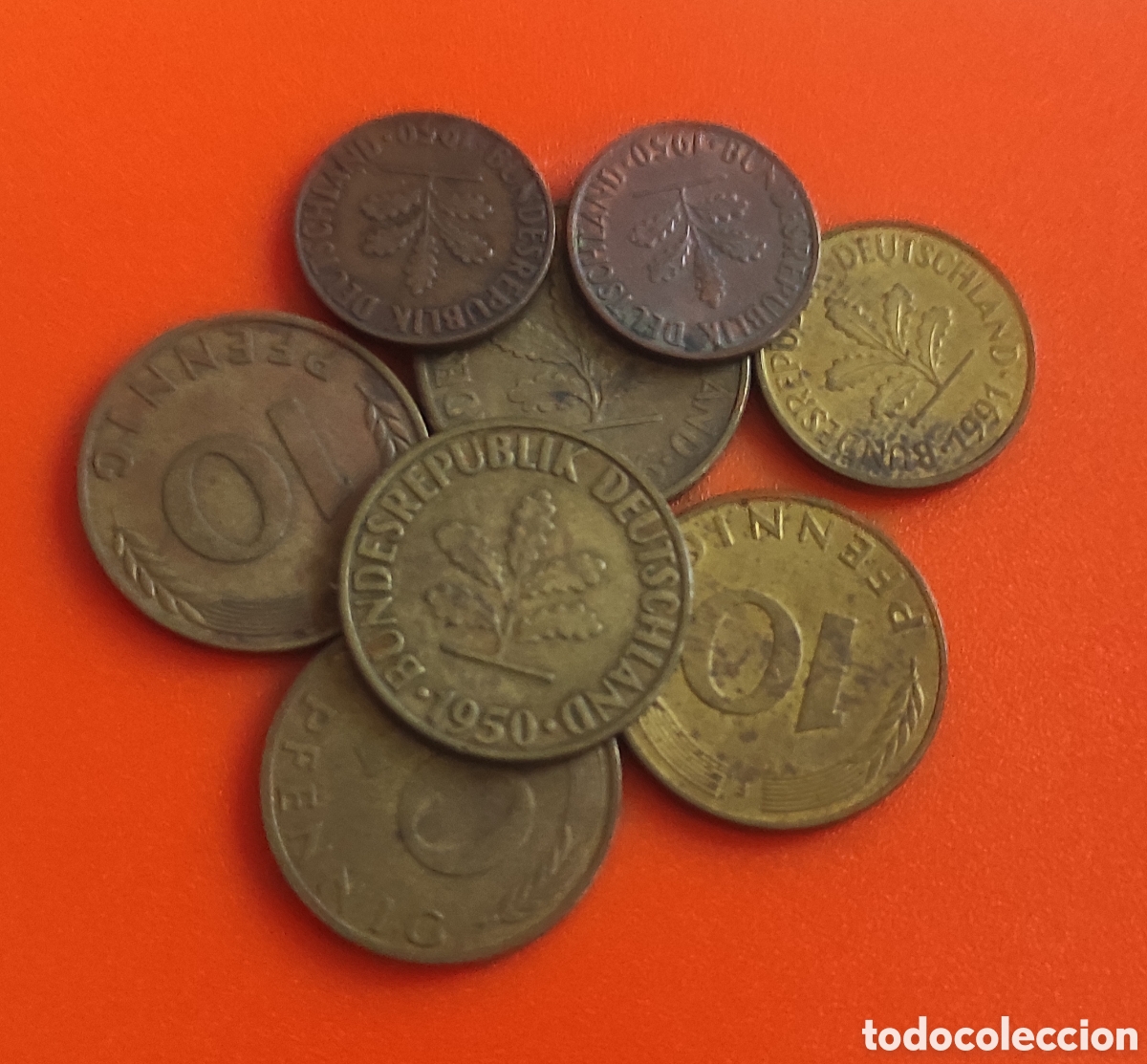 Monedas antiguas de Europa: ALEMANIA LOTE 8 MONEDAS 10, 5 Y 1 PFENNIG
