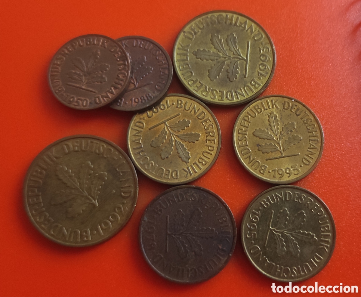 Monedas antiguas de Europa: ALEMANIA LOTE 8 MONEDAS 10, 5 Y 1 PFENNIG