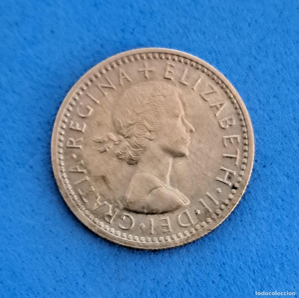 Monedas antiguas de Europa: SIX PENCE ( SEIS PENIQUES ) - A&Ntilde;O 1958 - ELIZABETH II DEI GRATIA REGINA - COBRE Y N&Iacute;QUEL